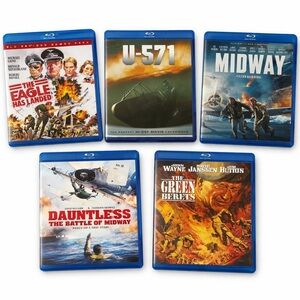 “Military War Blu-ray Lot (5) WWII & Vietnam | Midway, U-571, Green Berets”